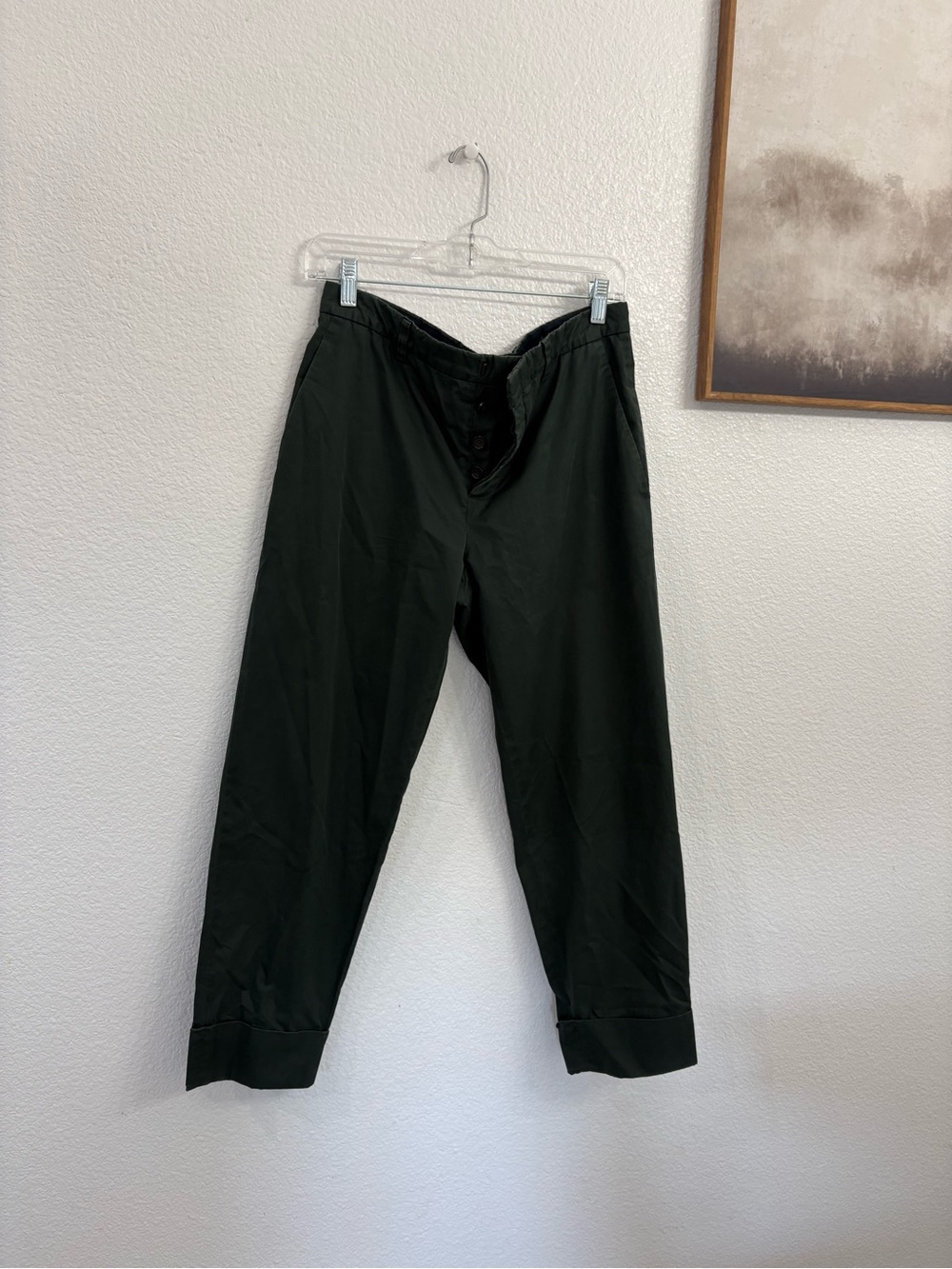 Sofie D'Hoore 38 Dark Green Button-Front Chinos